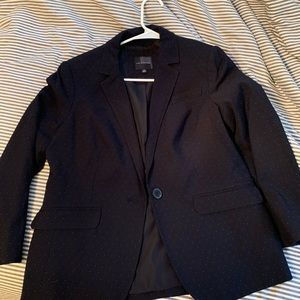 Navy blue polka dot blazer